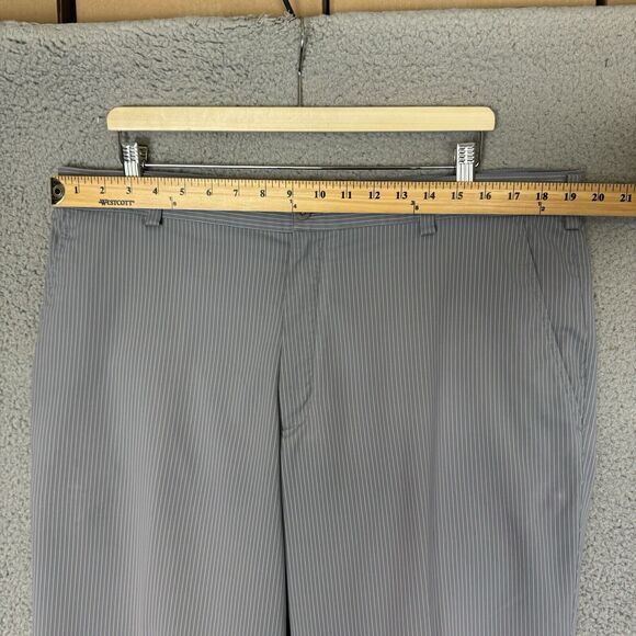 Nike Pants Men's 38x32 Grey Striped Golf Flat Front Performance Dri Fit - Picture 5 of 8